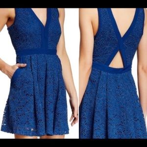 NWT FREE PEOPLE Navy Lace Dress (Lined) - Size M